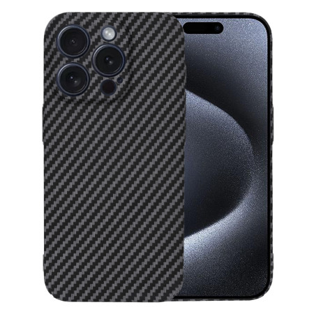 Husa Slim Carbon pentru iPhone 15 Pro - Protectie Premium FiberShell, Black