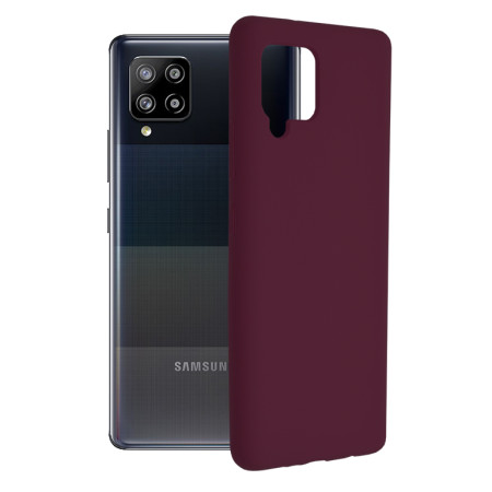 Husa Soft Edge compatibila cu Samsung Galaxy A42 5G, Mata, Slim, interior microfibra, Violet