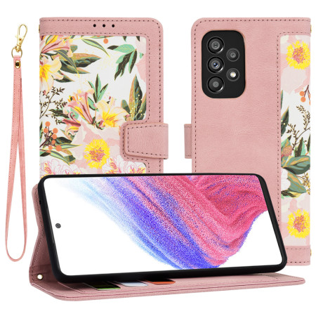 Husa FlipCraft pentru Samsung Galaxy A53 5G - Protectie 360, Design Floral, Sweetheart Pink