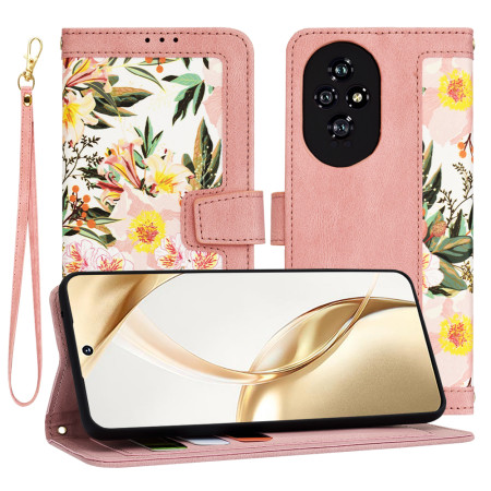 Husă FlipCraft pentru Honor 200 - Protecție 360, Design Floral, Sweetheart Pink