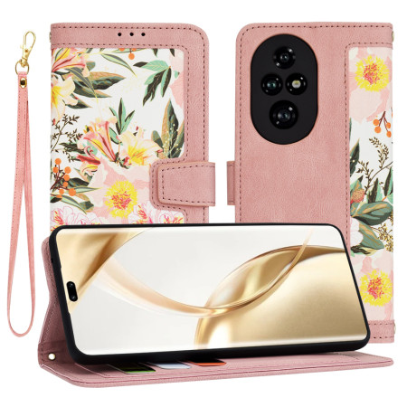 Husă FlipCraft pentru Honor 200 Pro - Protecție 360, Design Floral, Sweetheart Pink