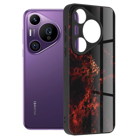 Husă pentru Huawei Pura 70 Pro - Tech Glass - Protecție Premium, Red Nebula