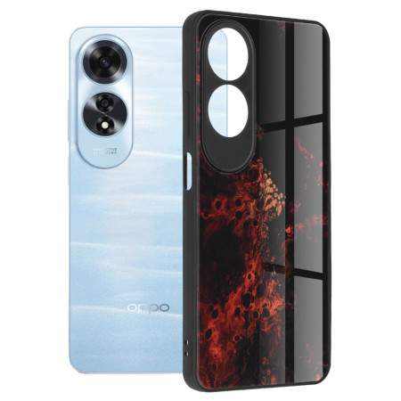 Husă pentru Oppo A60 - Tech Glass - Protecție Premium, Red Nebula