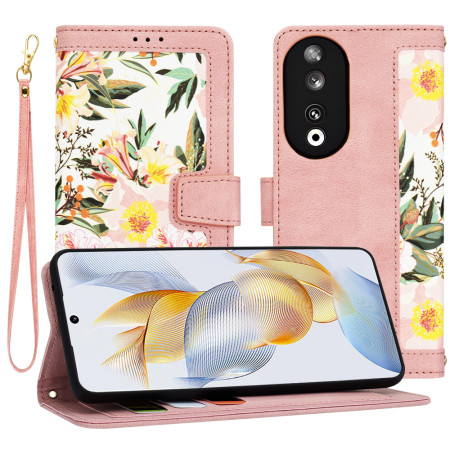 Husa FlipCraft pentru Honor 90 - Protectie 360, Design Floral, Sweetheart Pink