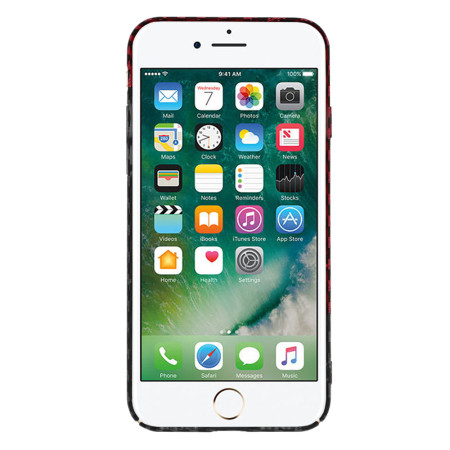 Husa Slim Carbon pentru iPhone 7 / 8 / SE 2, SE 2020 / SE 3, SE 2022 - Protectie Premium FiberShell, Red Vortex