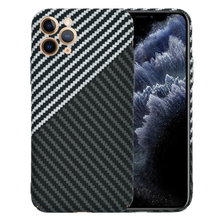 Husa Slim Carbon pentru iPhone 11 Pro - Protectie Premium FiberShell, Stealth Gray