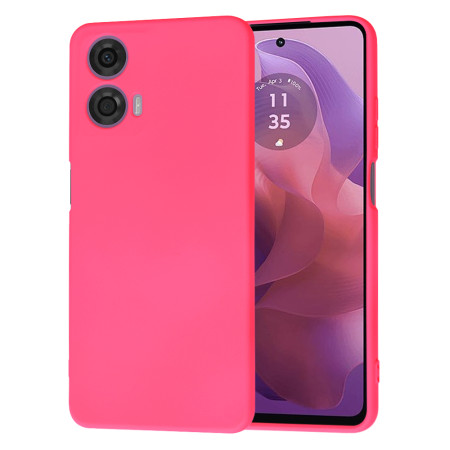 Husa Premium din Silicon pentru Motorola Moto G24 - SoftFlex, Microfibra, Hot Pink