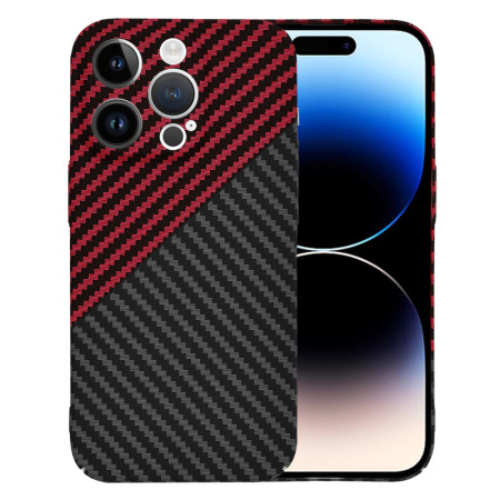 Husa Slim Carbon pentru iPhone 14 Pro - Protectie Premium FiberShell, Red Vortex