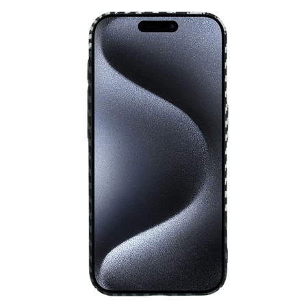 Husa Slim Carbon pentru iPhone 15 Pro - Protectie Premium FiberShell, Stealth Gray