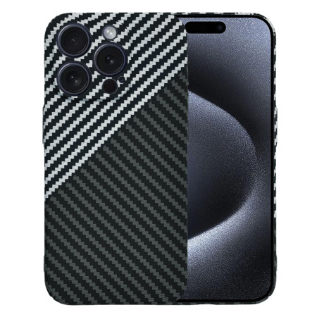 Husa Slim Carbon pentru iPhone 15 Pro - Protectie Premium FiberShell, Stealth Gray