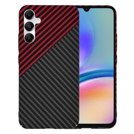 Husa Slim Carbon pentru Samsung Galaxy A05s - Protectie Premium FiberShell, Red Vortex