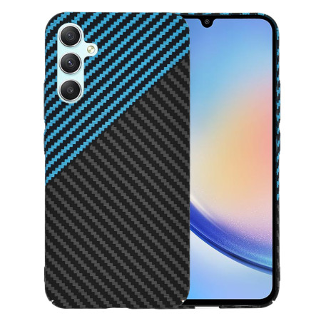 Husa Slim Carbon pentru Samsung Galaxy A34 5G - Protectie Premium FiberShell, Blue Pulse