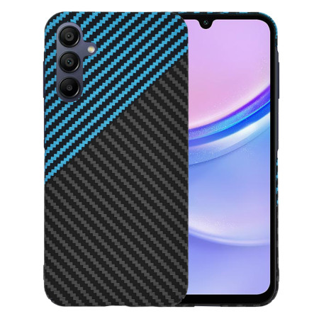 Husa Slim Carbon pentru Samsung Galaxy A15 4G / A15 5G - Protectie Premium FiberShell, Blue Pulse