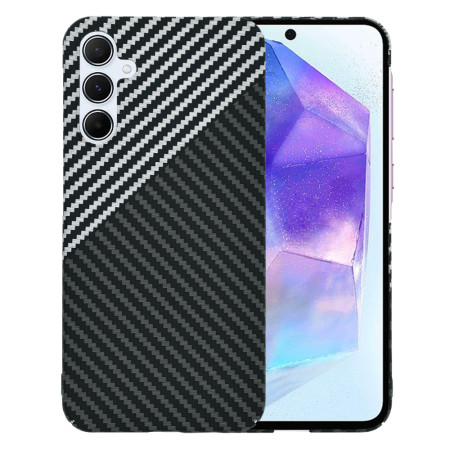 Husa Slim Carbon pentru Samsung Galaxy A55 5G - Protectie Premium FiberShell, Stealth Gray