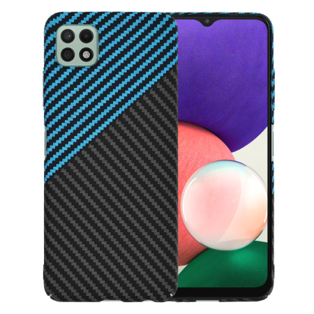 Husa Slim Carbon pentru  Samsung Galaxy A22 5G - Protectie Premium FiberShell, Blue Pulse