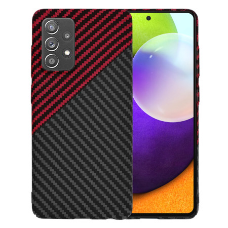 Husa Slim Carbon pentru Samsung Galaxy A52 4G / A52 5G / A52s 5G - Protectie Premium FiberShell, Red Vortex