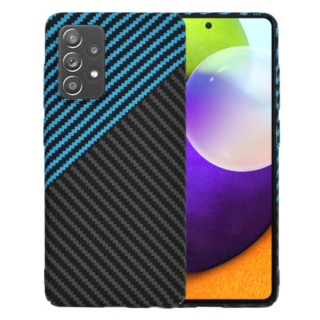 Husa Slim Carbon pentru Samsung Galaxy A52 4G / A52 5G / A52s 5G - Protectie Premium FiberShell, Blue Pulse