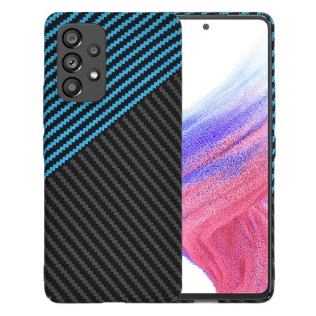 Husa Slim Carbon pentru Samsung Galaxy A53 5G - Protectie Premium FiberShell, Blue Pulse