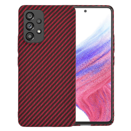 Husa Slim Carbon pentru Samsung Galaxy A53 5G - Protectie Premium FiberShell, Red