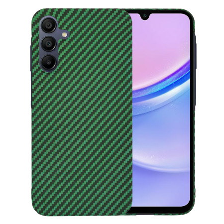 Husa Slim Carbon pentru Samsung Galaxy A15 4G / A15 5G - Protectie Premium FiberShell, Green