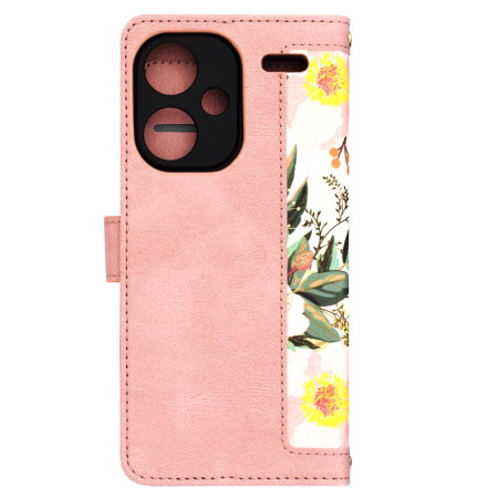 Husa FlipCraft pentru Xiaomi Redmi Note 13 Pro Plus - Protectie 360, Design Floral, Sweetheart Pink