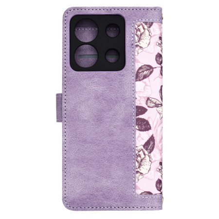 Husa FlipCraft pentru Xiaomi Redmi Note 13 Pro 5G / Poco X6 - Protectie 360, Design Floral, Mysterious Purple