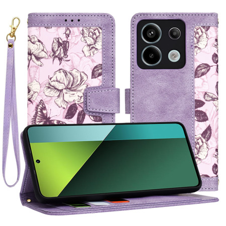 Husa FlipCraft pentru Xiaomi Redmi Note 13 Pro 5G / Poco X6 - Protectie 360, Design Floral, Mysterious Purple