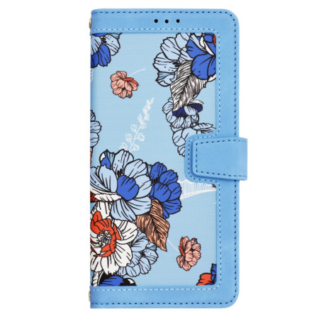 Husa FlipCraft pentru Xiaomi Redmi Note 13 Pro Plus - Protectie 360, Design Floral, Vibrant Blue