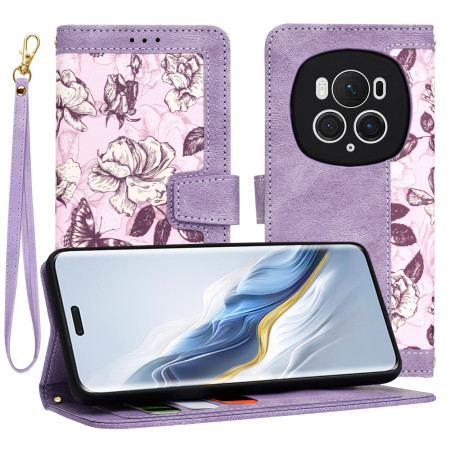 Husa FlipCraft pentru Honor Magic6 Pro - Protectie 360, Design Floral, Mysterious Purple