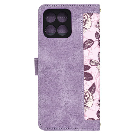 Husa FlipCraft pentru Honor X6 / X8 5G / 70 Lite - Protectie 360, Design Floral, Mysterious Purple