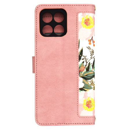 Husa FlipCraft pentru Honor X6 / X8 5G / 70 Lite - Protectie 360, Design Floral, Sweetheart Pink