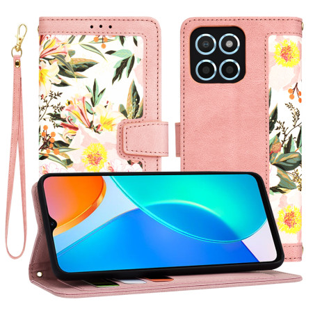 Husa FlipCraft pentru Honor X6 / X8 5G / 70 Lite - Protectie 360, Design Floral, Sweetheart Pink