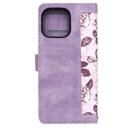 Husa FlipCraft pentru iPhone 15 Pro Max - Protectie 360, Design Floral, Mysterious Purple