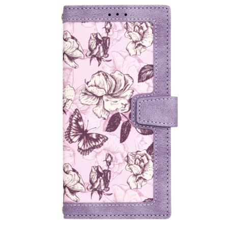 Husa pentru Samsung Galaxy S25 Ultra - FlipCraft - Design Floral - Mysterious Purple