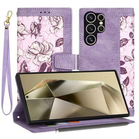 Husa pentru Samsung Galaxy S25 Ultra - FlipCraft - Design Floral - Mysterious Purple