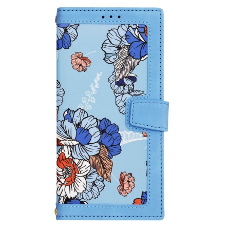 Husa pentru Samsung Galaxy S25 Ultra - FlipCraft - Design Floral - Vibrant Blue