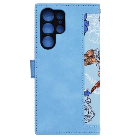 Husa pentru Samsung Galaxy S25 Ultra - FlipCraft - Design Floral - Vibrant Blue