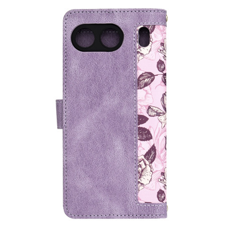 Husa FlipCraft pentru OnePlus Nord 4 - Protectie 360, Design Floral, Mysterious Purple