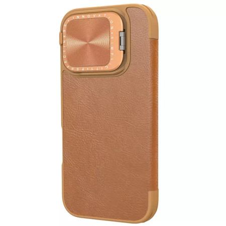 Husa pentru iPhone 16 Pro Max - Nillkin Qin Prop Leather Case - Brown