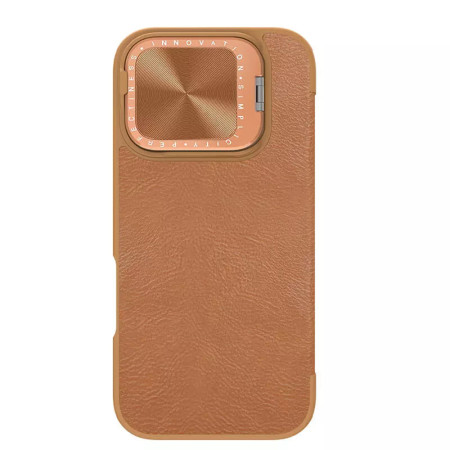 Husa pentru iPhone 16 Pro Max - Nillkin Qin Prop Leather Case - Brown