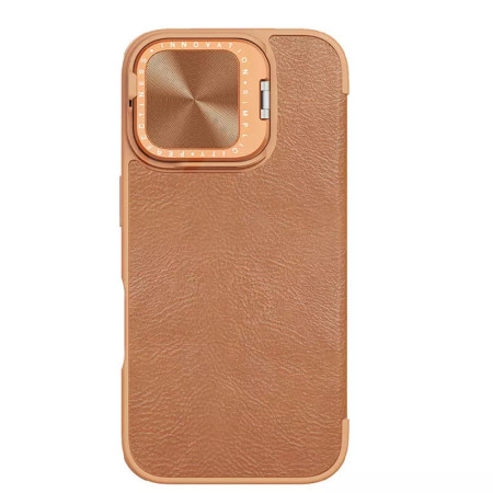 Husa pentru iPhone 16 - Nillkin Qin Prop Leather Case - Brown