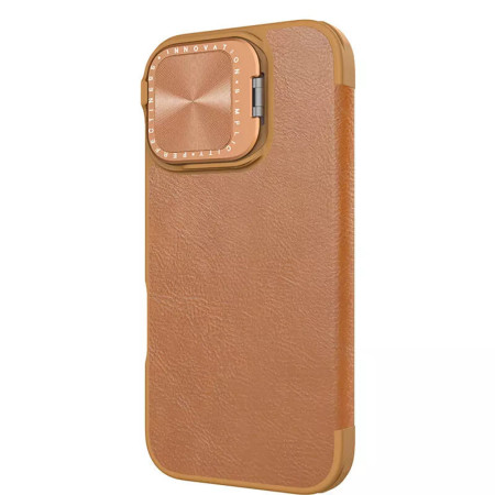 Husa pentru iPhone 16 - Nillkin Qin Prop Leather Case - Brown