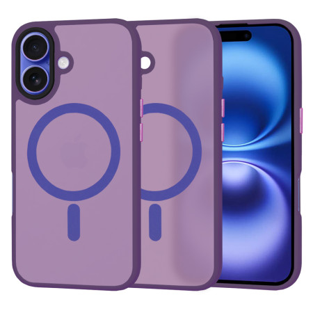 Husa pentru iPhone 16 - HaloFrost, PRO Grip, Deep Purple