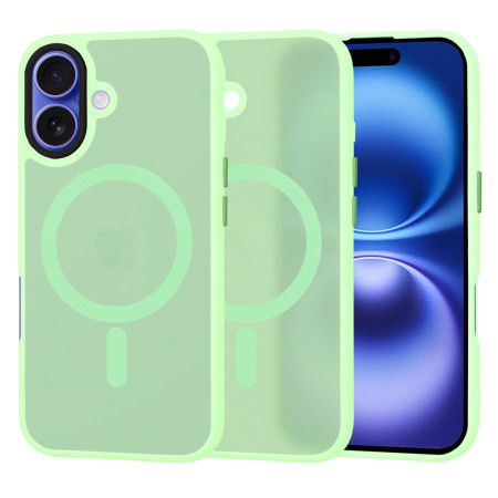 Husa pentru iPhone 16 - HaloFrost, PRO Grip, Light Green