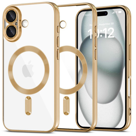 Husa pentru Iphone 16 Plus, Atasare Magnetica, MagSafe, Gold