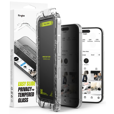 Folie pentru iPhone 16 Pro (set 2) - Ringke Easy Slide Tempered Glass - Privacy