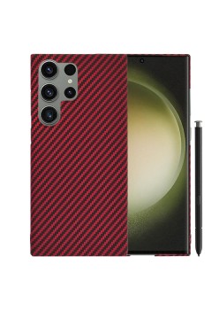 Husa pentru Samsung Galaxy S25 Ultra - CarbonFiber Slim - Red