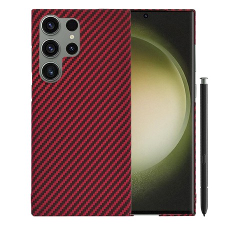 Husa pentru Samsung Galaxy S25 Ultra - CarbonFiber Slim - Red