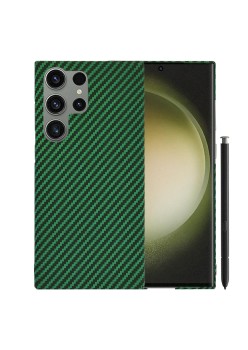 Husa pentru Samsung Galaxy S25 Ultra - CarbonFiber Slim - Green