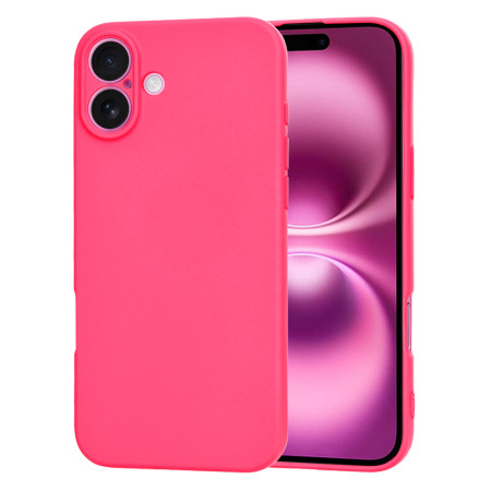 Husa Premium pentru iPhone 16 Plus - SoftFlex, Microfibra in interior, Hot Pink